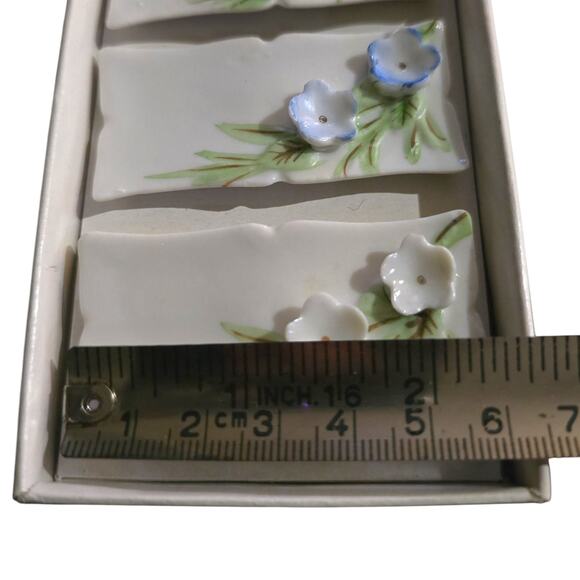 Vintage La Fleur Porcelain Name Place Settings Flowers No. 204 JAPAN Set Of 6 - Picture 2 of 4